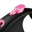 FLEXI Black Design lesa automata cu sir pentru caini, negru cu roz, marimea XS, 3 m