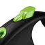 FLEXI Black Design lesa automata cu sir pentru caini, negru cu verde, marimea S, 5 m