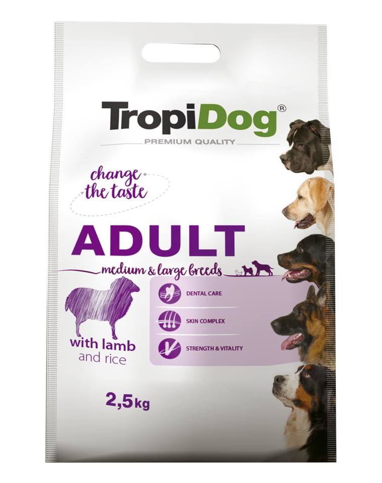 TROPIDOG Premium Adult M&L Miel Si Orez 2,5 Kg Hrana Uscata Pentru ...