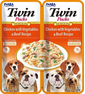 INABA Dog Twin pui, legume si vita in supa pentru caini 2x40 g