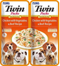 INABA Dog Twin pui, legume si vita in supa pentru caini 2x40 g